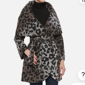T Tahari Leopard Wrap Coat